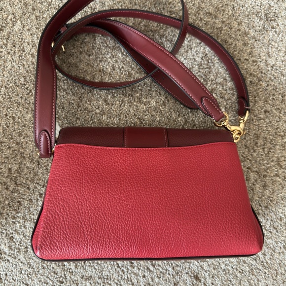 Coach Red and Brown Crossbody Bag with Gold Accents - Picture 2 of 4